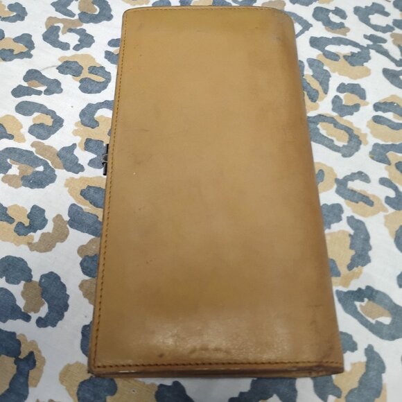 ❤️Vintage GUCCI Distressed All Leather Clutch 6 Id Checkbook Wallet - Picture 3 of 8